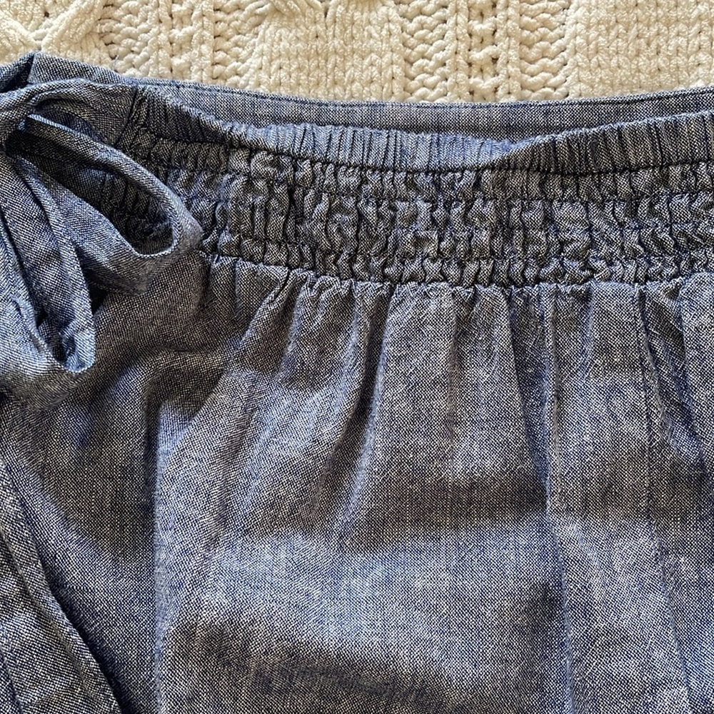 Express Chambray Denim Linen Blend Faux Wrap Maxi Skirt  Size XS - Picture 11 of 11